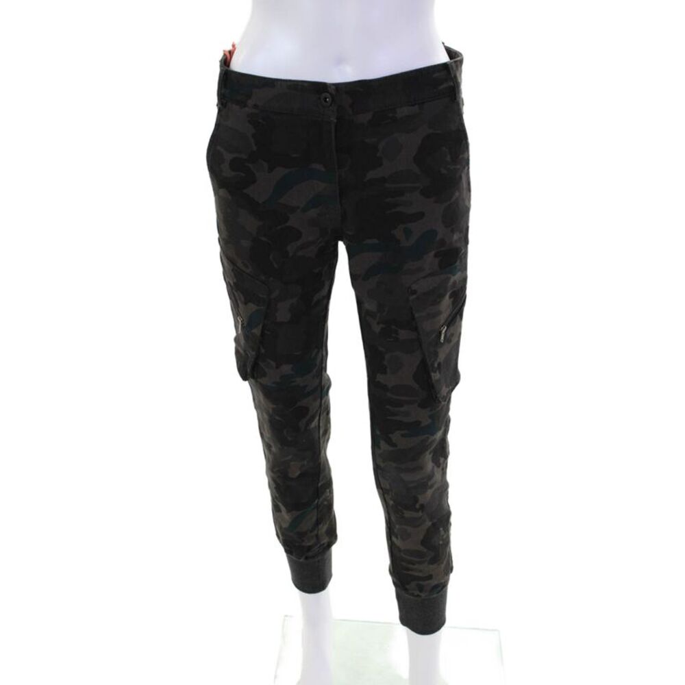 James Jeans Womens Camouflage Print Boyfriend Cargo Pants Brown Blue Size 25